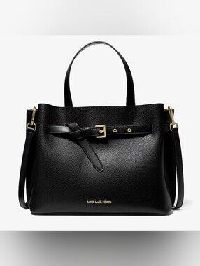 NWT Michael Kors Large Emilia Satchel; Black
